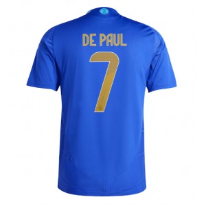 Argentiina Rodrigo De Paul #7 Jalkapallovaatteet Vieraspaita Copa America 2024 Lyhythihainen